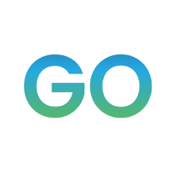 the word Go with blue-green gradient